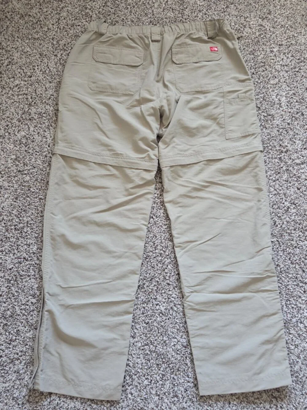 The North Face Mens XL Convertible Nylon Pant Beige Performance Belted Hiking